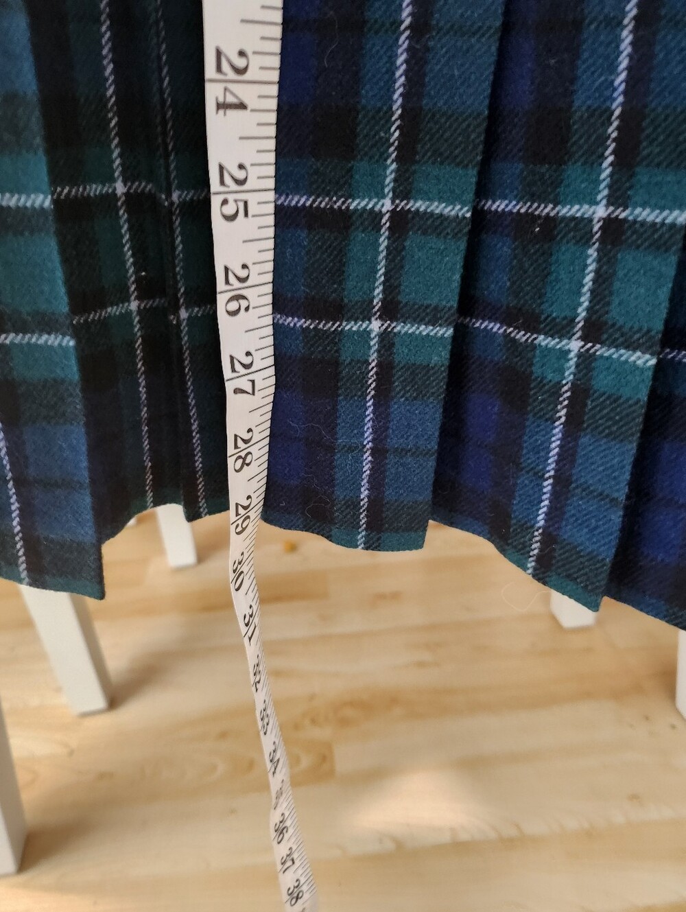Vintage Pendleton Skirt Womens Blue Green Plaid Pleated - Picture 7 of 7